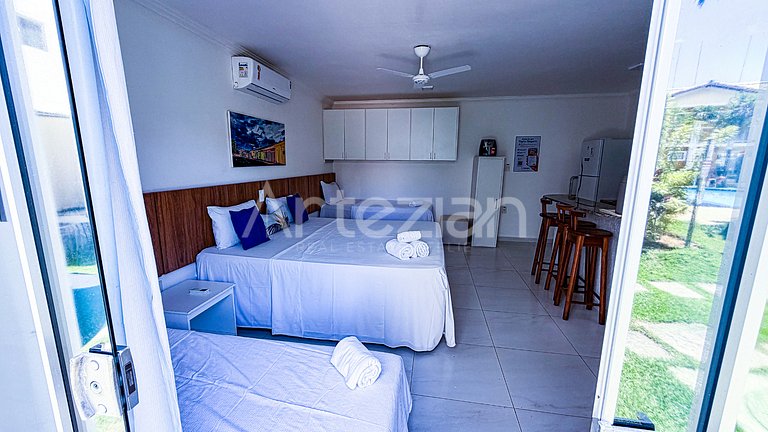 Kitnet em Porto Seguro, 1 Quarto até 5 Pessoas