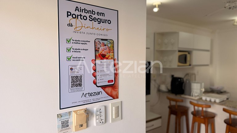 Flat em Porto Seguro, 1 Suítes até 5 Pessoas - Temporada